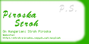 piroska stroh business card